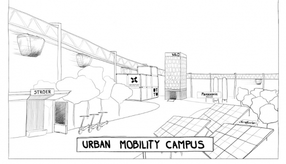 Sktech des Urban Mobility Campus